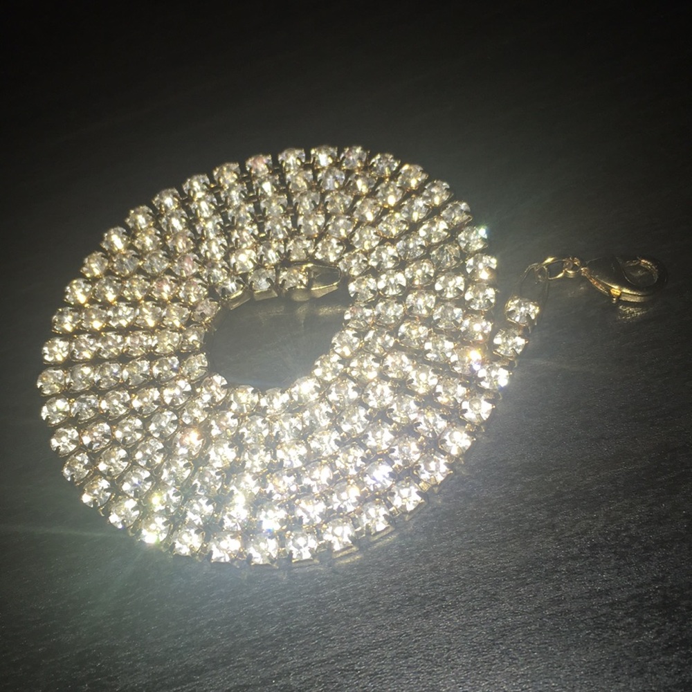 gold plated tennis chain (cubic zirconia)
